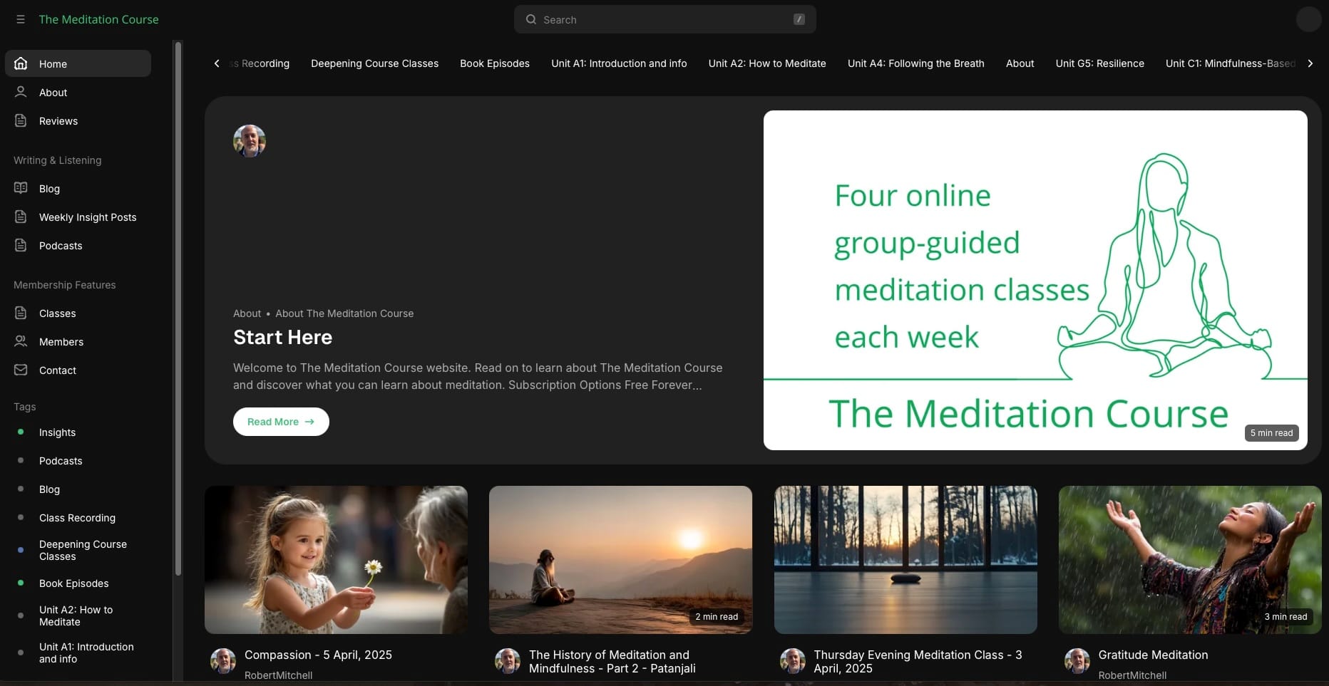 Exploring The Meditation Course Website